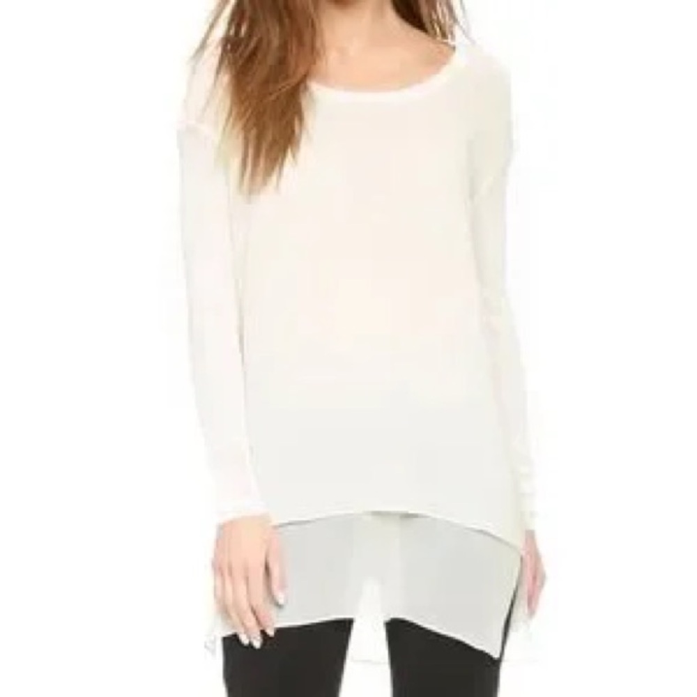 Rag & Bone Daria Silk Tunic Small Ivory 100% silk long sleeve cream career white